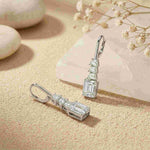 9.52Ct Moissanite Emerald Drop Tiered Earrings White
