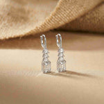 9.52Ct Moissanite Emerald Drop Tiered Earrings White