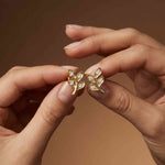 0.28Ct Moissanite Leaf Branch Stud Earrings Gold