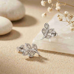 0.28Ct Moissanite Leaf Branch Stud Earrings White