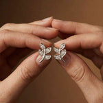 0.28Ct Moissanite Leaf Branch Stud Earrings White