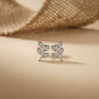 0.28Ct Moissanite Leaf Branch Stud Earrings White