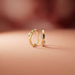 0.25Ct Moissanite Wave Curve Marquise Hoop Earrings Gold