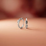 0.25Ct Moissanite Wave Curve Marquise Hoop Earrings White