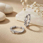 0.25Ct Moissanite Wave Curve Marquise Hoop Earrings White