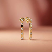 1.1Ct Moissanite Linear Bar Drop Earrings Gold