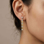 1.1Ct Moissanite Linear Bar Drop Earrings Gold