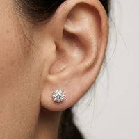 4Ct Moissanite Classic Round Solitaire Stud Earrings Gold