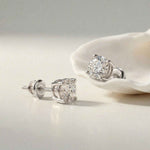 4Ct Moissanite Classic Round Solitaire Stud Earrings White
