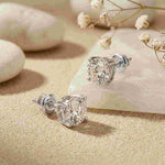 4Ct Moissanite Classic Round Solitaire Stud Earrings White