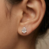 3.5Ct Moissanite Elegant Pear Cut Solitaire Stud Earrings Rose Gold