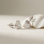 3.5Ct Moissanite Elegant Pear Cut Solitaire Stud Earrings White