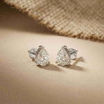 3.5Ct Moissanite Elegant Pear Cut Solitaire Stud Earrings White