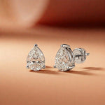 3.5Ct Moissanite Elegant Pear Cut Solitaire Stud Earrings White