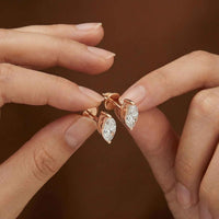 1.5Ct Moissanite Sleek Marquise Cut Stud Earrings Rose Gold