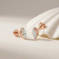 1.5Ct Moissanite Sleek Marquise Cut Stud Earrings Rose Gold