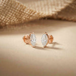 1.5Ct Moissanite Sleek Marquise Cut Stud Earrings Rose Gold