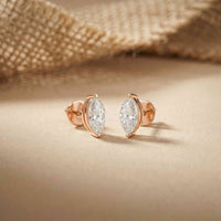 1.5Ct Moissanite Sleek Marquise Cut Stud Earrings Rose Gold