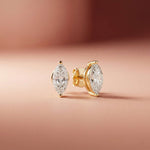 1.5Ct Moissanite Sleek Marquise Cut Stud Earrings Gold