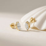 1.5Ct Moissanite Sleek Marquise Cut Stud Earrings Gold