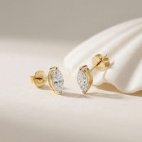 1.5Ct Moissanite Sleek Marquise Cut Stud Earrings Gold