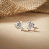 1.5Ct Moissanite Sleek Marquise Cut Stud Earrings White