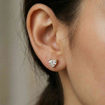 1.5Ct Moissanite Classic Heart Cut Solitaire Stud Earrings Rose Gold