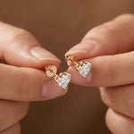 1.5Ct Moissanite Classic Heart Cut Solitaire Stud Earrings Rose Gold