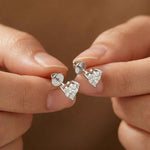 1.5Ct Moissanite Classic Heart Cut Solitaire Stud Earrings White