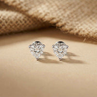 1.5Ct Moissanite Classic Heart Cut Solitaire Stud Earrings White