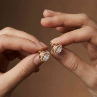 2.52Ct Moissanite Classic Halo Stud Earrings Rose Gold