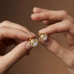 2.52Ct Moissanite Classic Halo Stud Earrings Gold