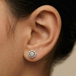 2.52Ct Moissanite Classic Halo Stud Earrings White