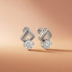 2.5Ct Moissanite Geometric Chevron Drop Stud Earrings White