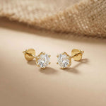 1.22Ct Moissanite Classic Six Prong Stud Earrings Gold