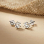 1.22Ct Moissanite Classic Six Prong Stud Earrings White