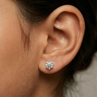 1.22Ct Moissanite Classic Six Prong Stud Earrings White
