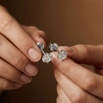 1.22Ct Moissanite Classic Six Prong Stud Earrings White