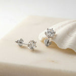 1.22Ct Moissanite Classic Six Prong Stud Earrings White