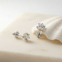 1.22Ct Moissanite Classic Six Prong Stud Earrings White