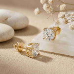 2.5Ct Moissanite Classic Solitaire Stud Earrings