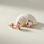 0.47Ct Moissanite Petal Frame Stud Earrings