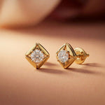 0.47Ct Moissanite Petal Frame Stud Earrings