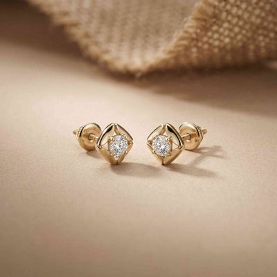 0.47Ct Moissanite Petal Frame Stud Earrings