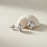 0.47Ct Moissanite Petal Frame Stud Earrings