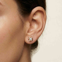 1.8Ct Moissanite Sculpted Swirl Stud Earrings