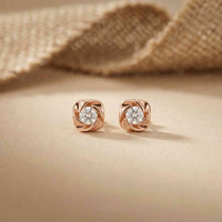 1.8Ct Moissanite Sculpted Swirl Stud Earrings