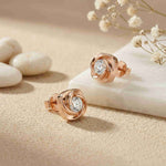 1.8Ct Moissanite Sculpted Swirl Stud Earrings