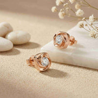 1.8Ct Moissanite Sculpted Swirl Stud Earrings