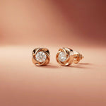 1.8Ct Moissanite Sculpted Swirl Stud Earrings